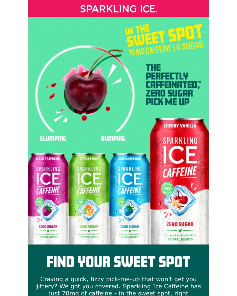 Screenshot of email sent to a Sparkling Ice Registered user