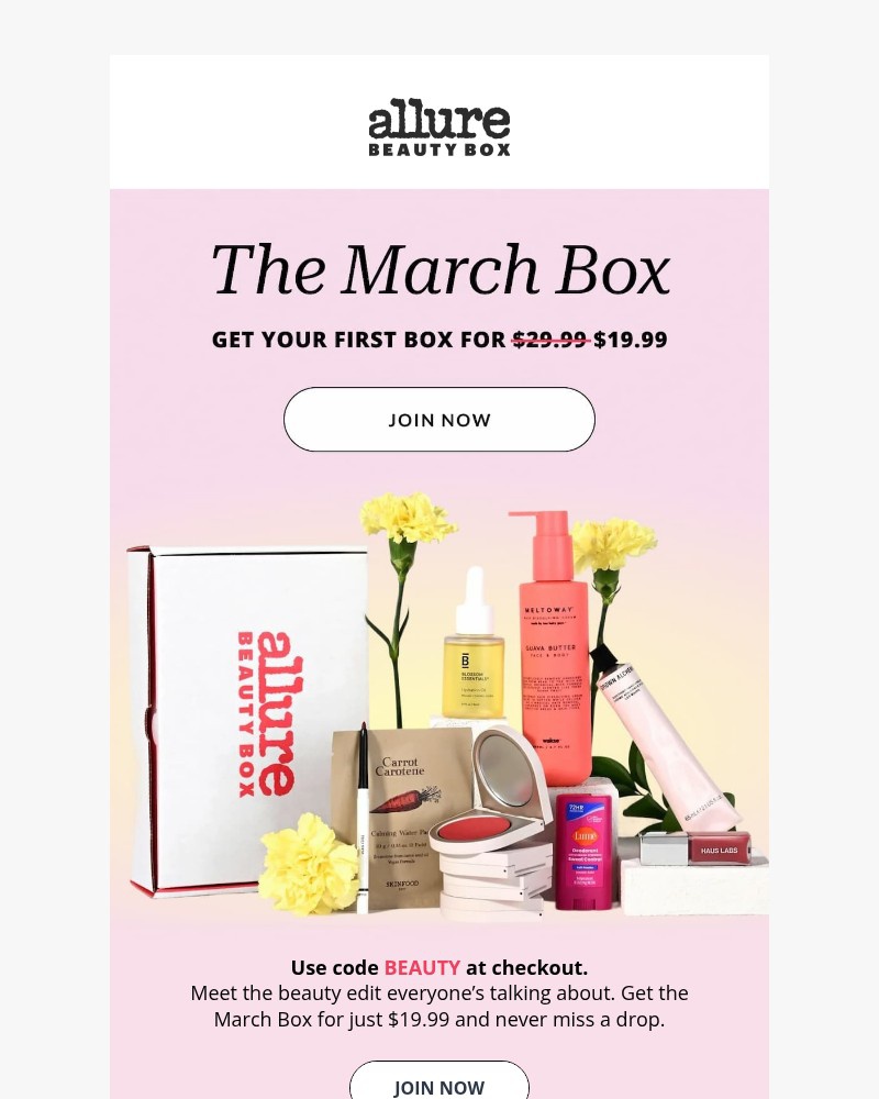 Screenshot of email sent to a Glamour Newsletter subscriber