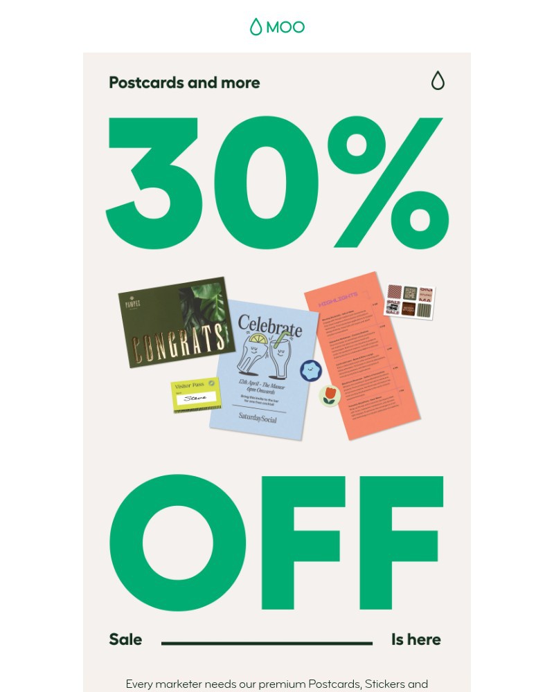 Screenshot of email sent to a Moo Newsletter subscriber