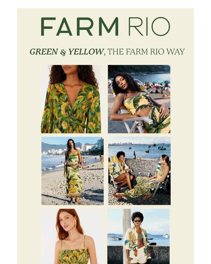 Screenshot of email sent to a Farm Rio Newsletter subscriber