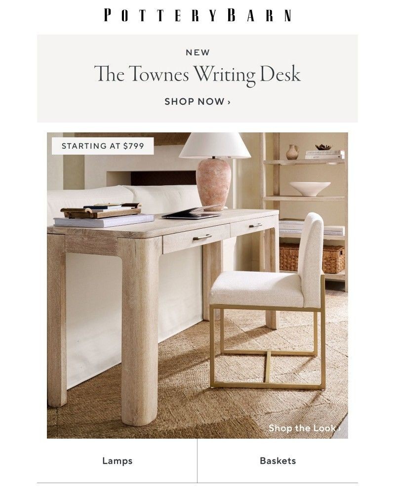 Screenshot of email sent to a Pottery Barn Cart abandoner