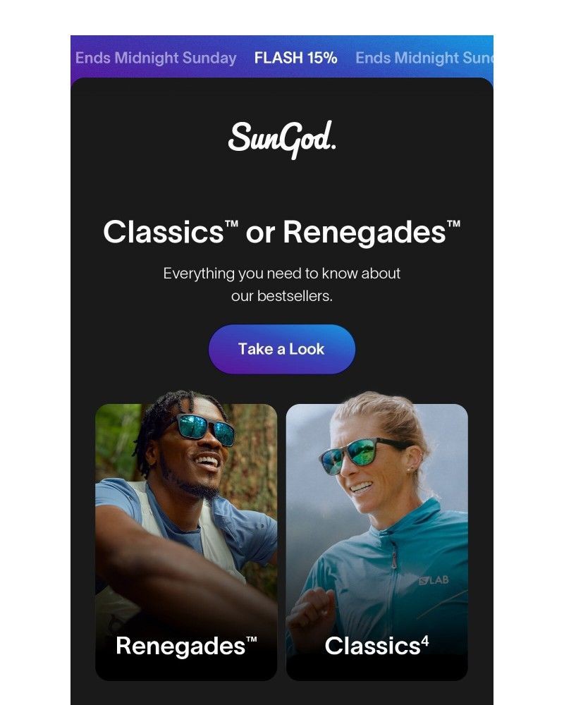 Screenshot of email sent to a SunGod Newsletter subscriber