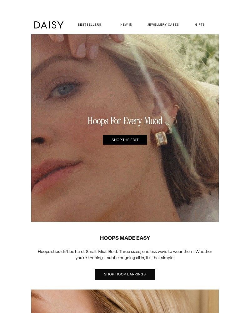 Screenshot of email sent to a Daisy Jewellery Cart abandoner