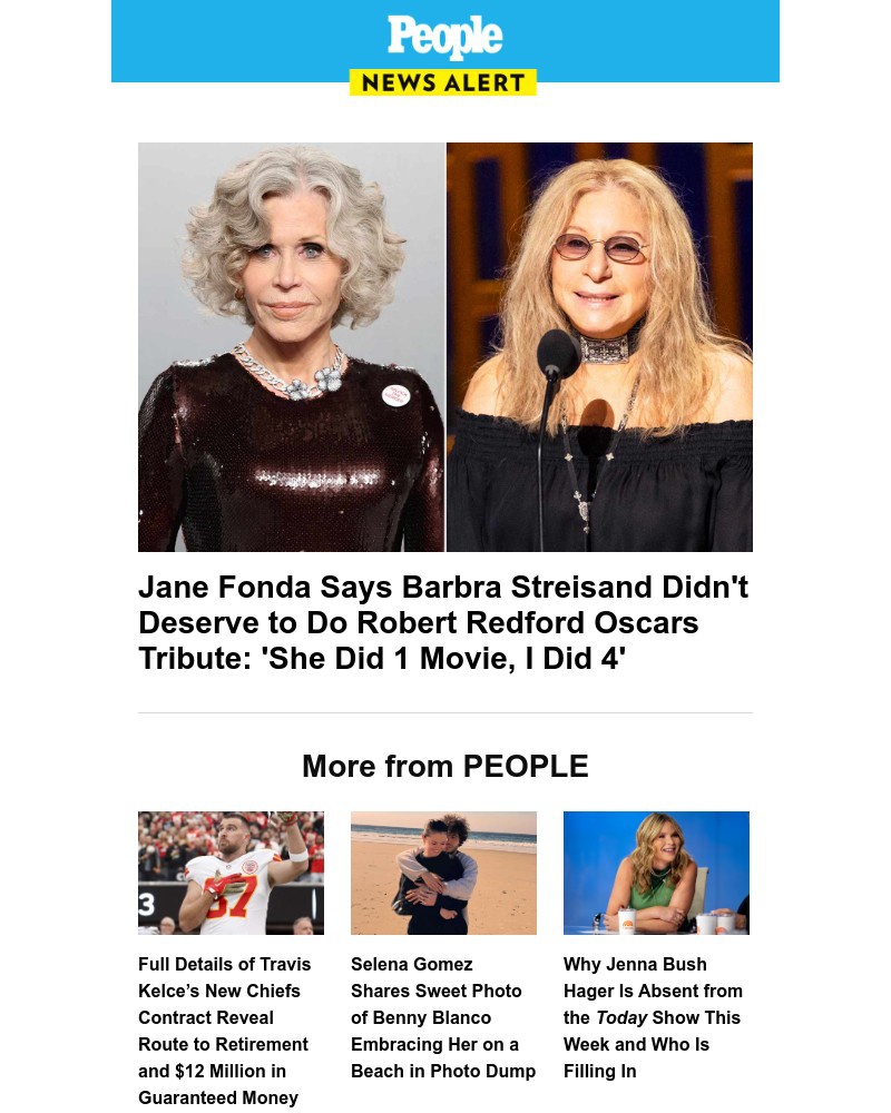 Screenshot of email sent to a People Newsletter subscriber