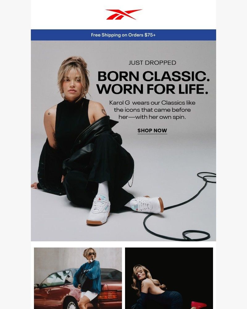 Screenshot of email sent to a Reebok Newsletter subscriber