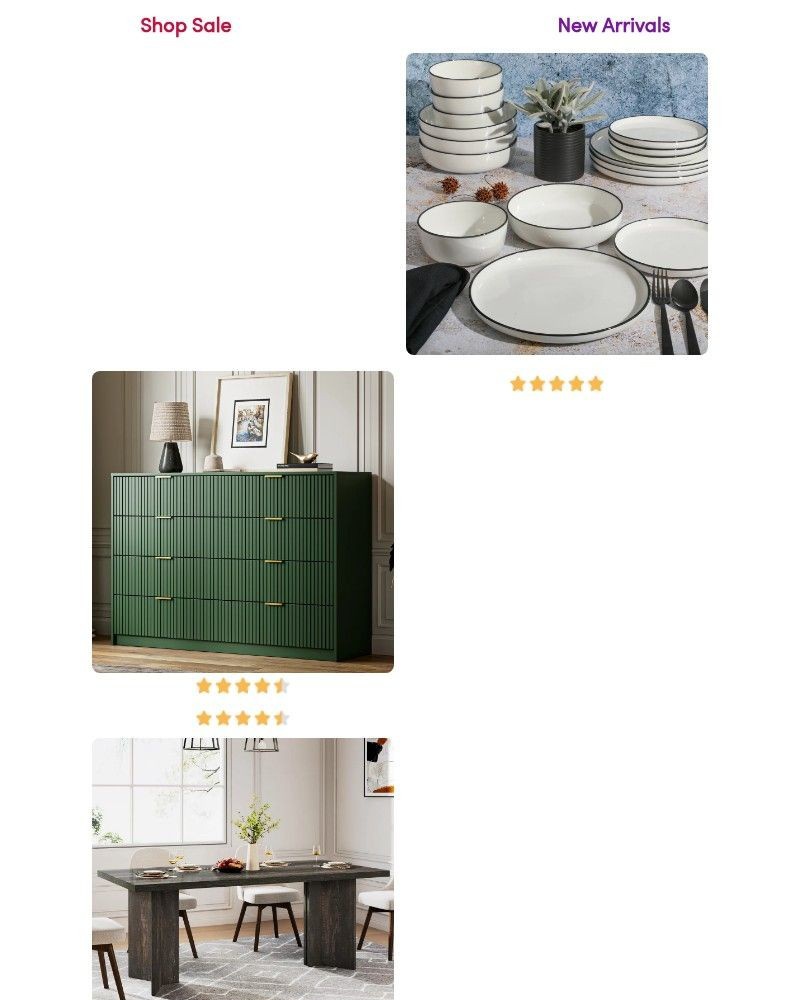 Screenshot of email sent to a Wayfair Newsletter subscriber