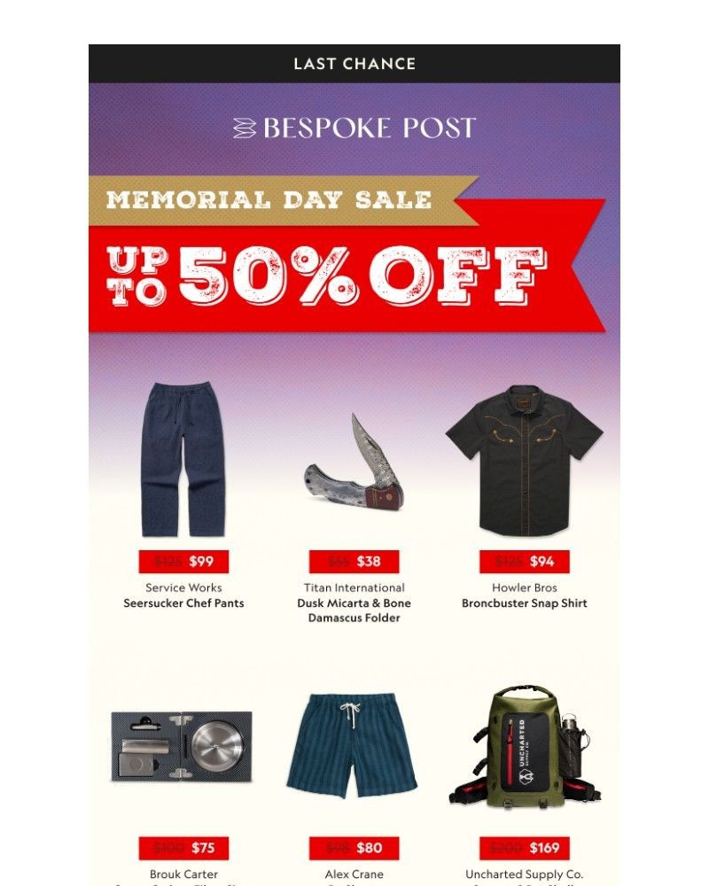 Screenshot of email sent to a Bespoke Post Newsletter subscriber