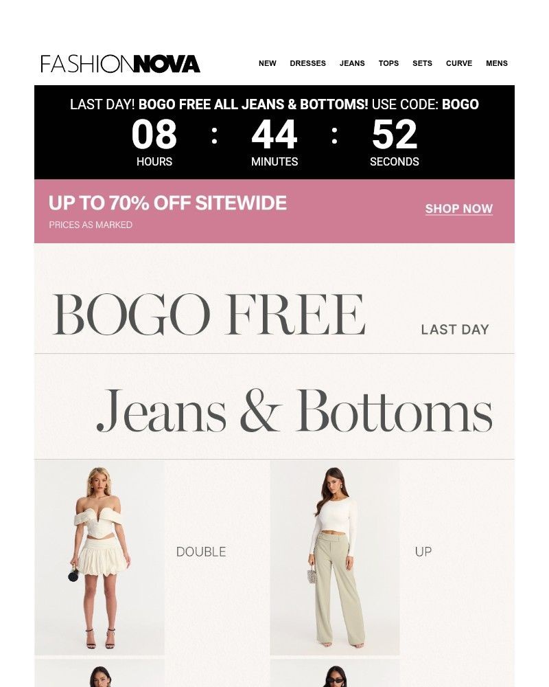 Screenshot of email sent to a Fashion Nova Registered user