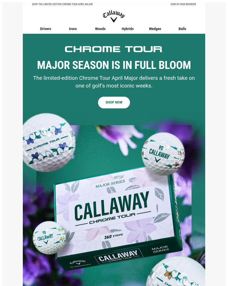 Screenshot of email sent to a Callaway Golf Newsletter subscriber