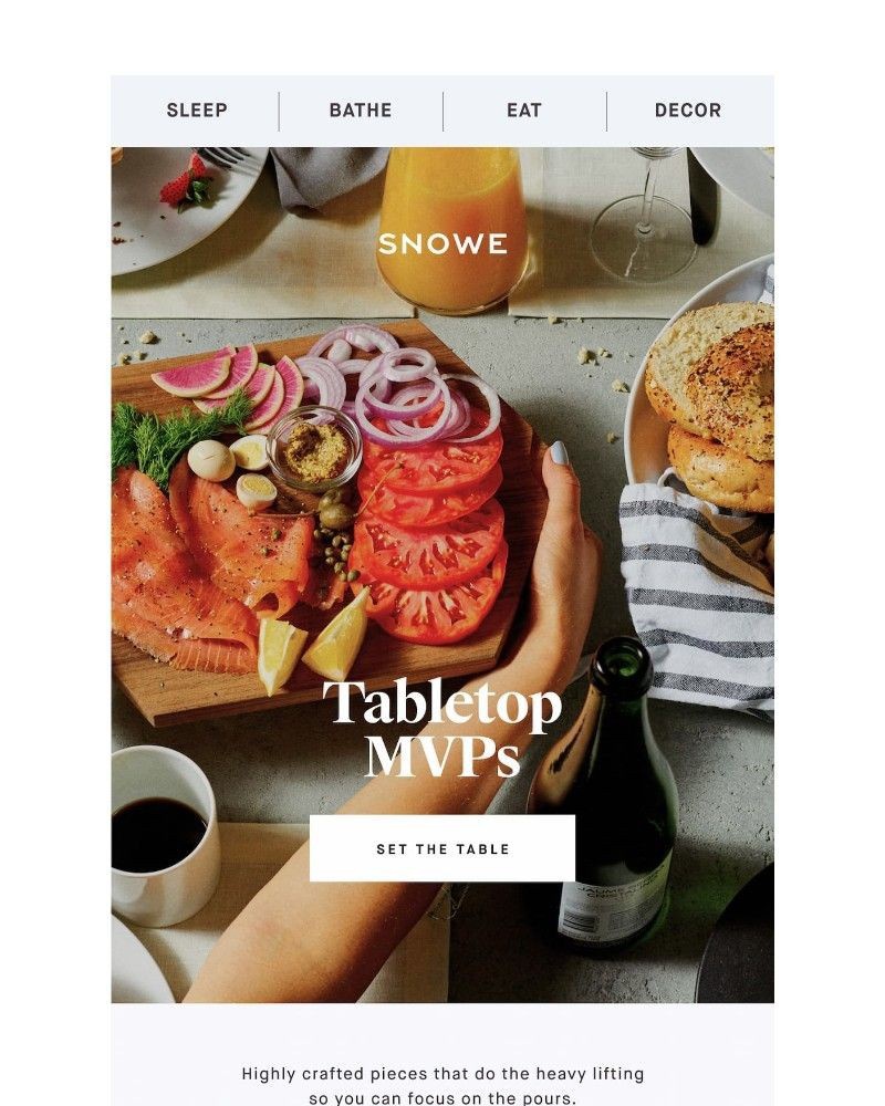 Screenshot of email sent to a Snowe Newsletter subscriber