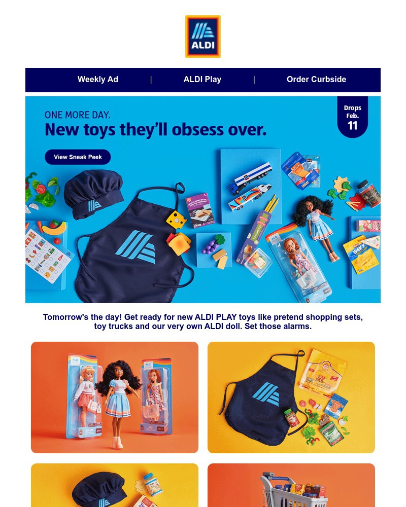 Screenshot of email sent to a Aldi Newsletter subscriber