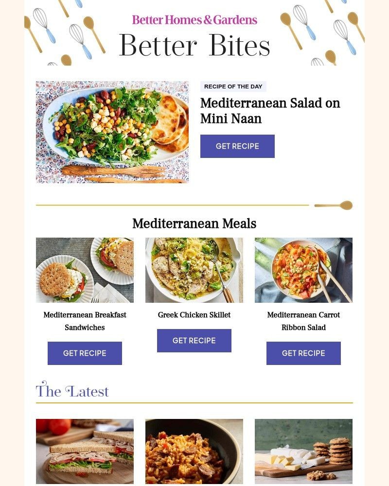 Screenshot of email sent to a Better Homes and Gardens Newsletter subscriber