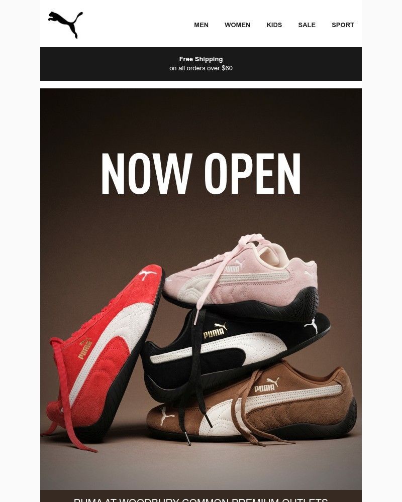 Screenshot of email sent to a Puma Newsletter subscriber