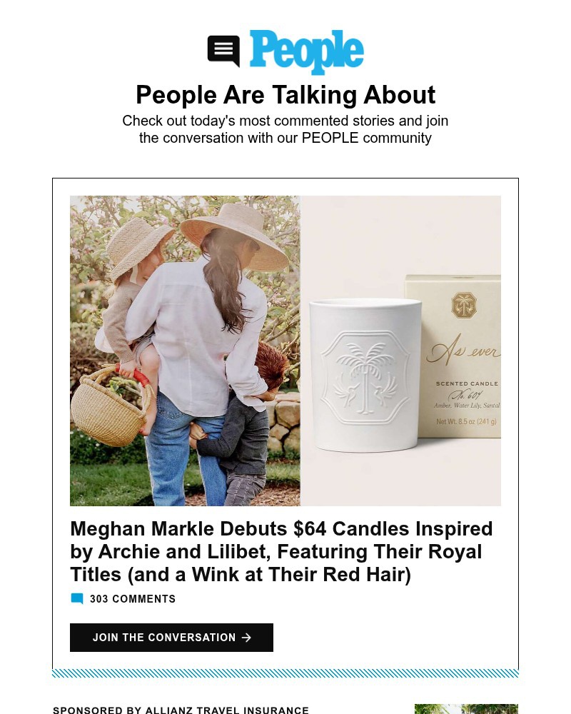 Screenshot of email sent to a People Newsletter subscriber