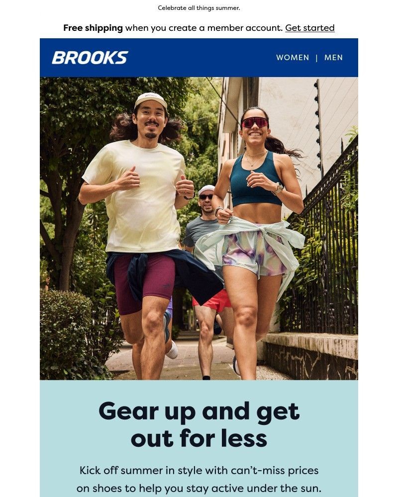 Screenshot of email sent to a Brooks Newsletter subscriber