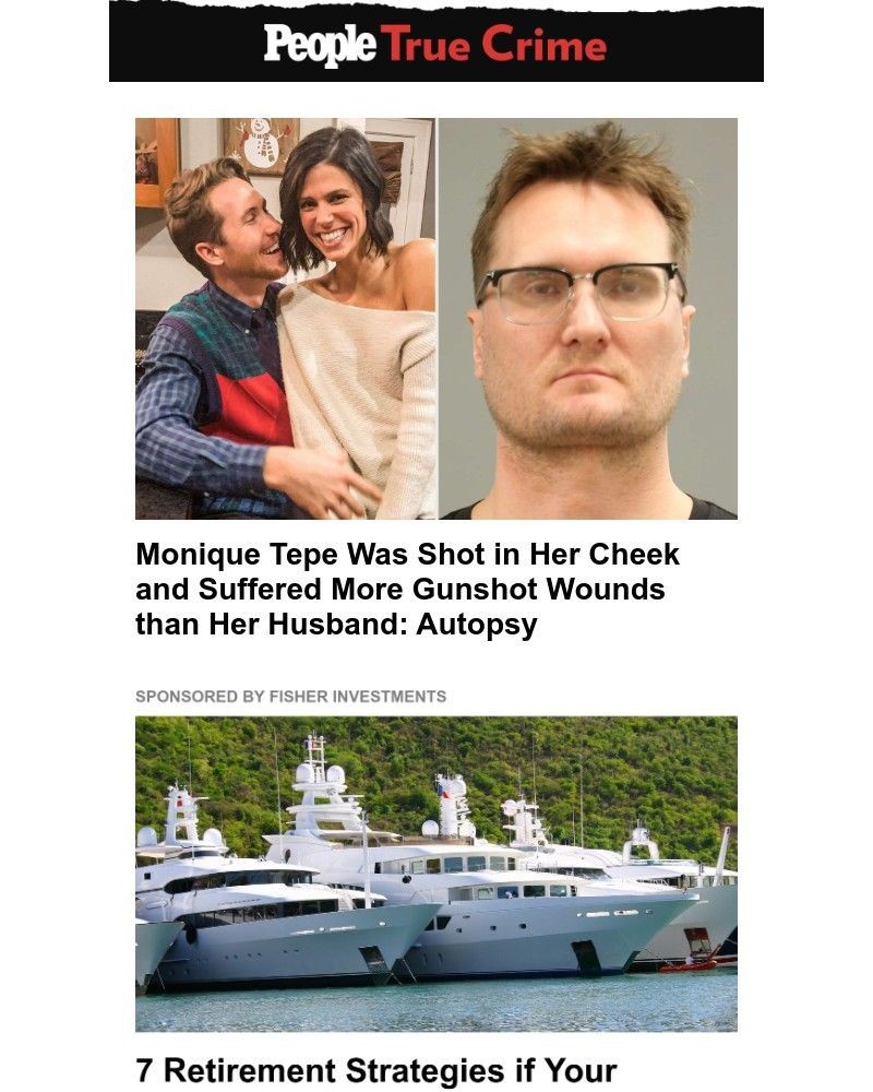 Screenshot of email sent to a People Newsletter subscriber