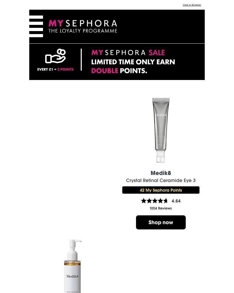 Screenshot of email sent to a Feelunique Newsletter subscriber