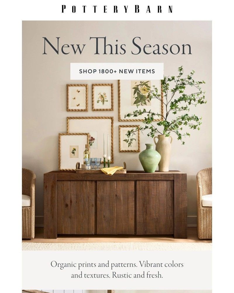 Screenshot of email sent to a Pottery Barn Newsletter subscriber