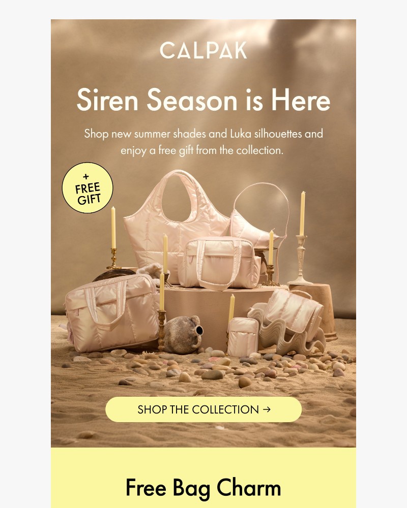 Screenshot of email sent to a Calpak Newsletter subscriber