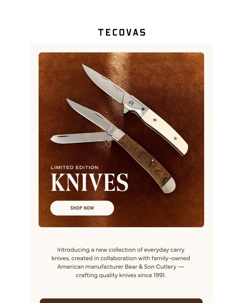 Screenshot of email sent to a Tecovas Newsletter subscriber