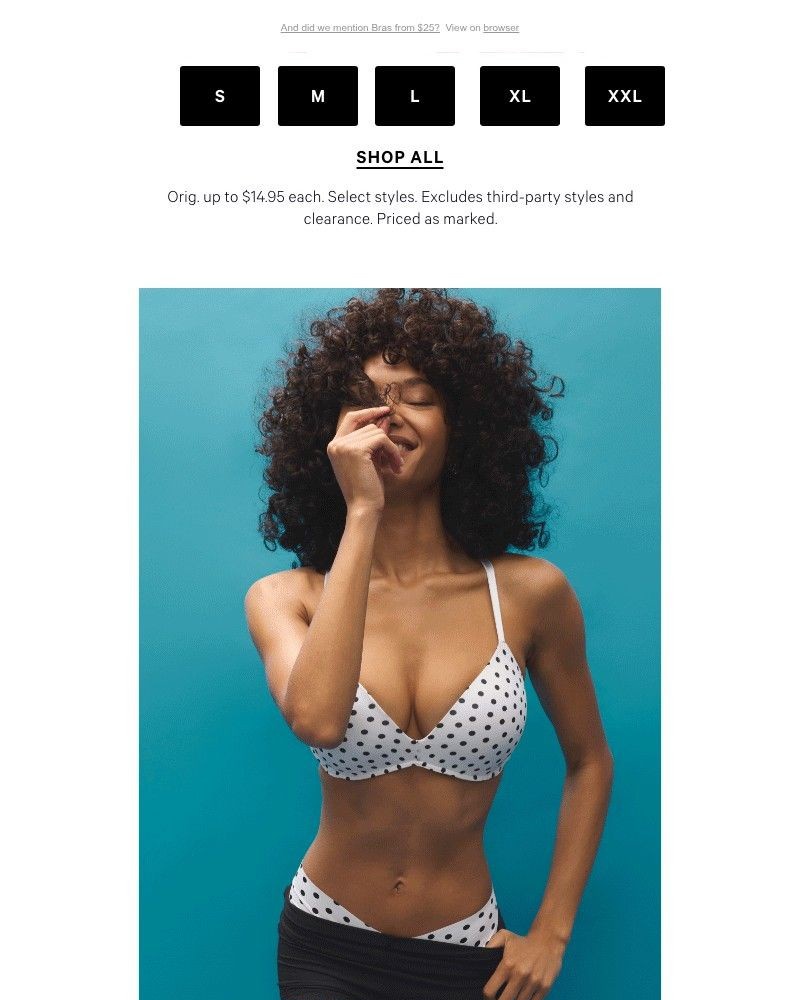 Screenshot of email sent to a Victoria's Secret Newsletter subscriber