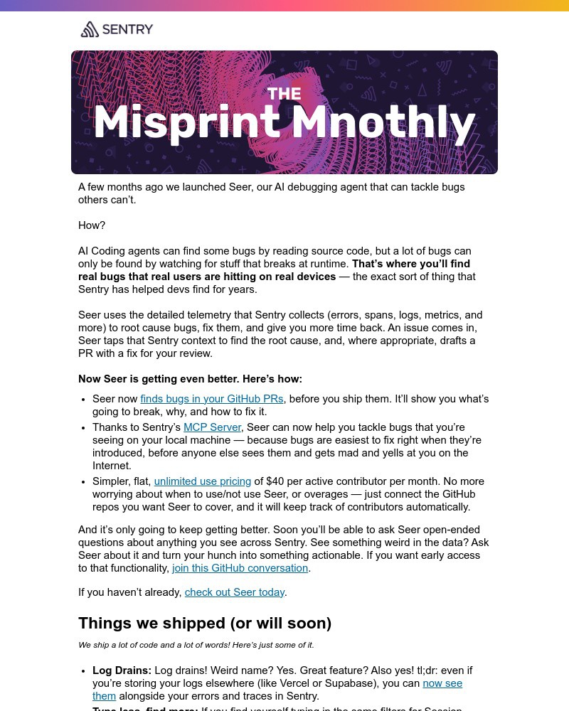 Screenshot of email sent to a Sentry Trial user