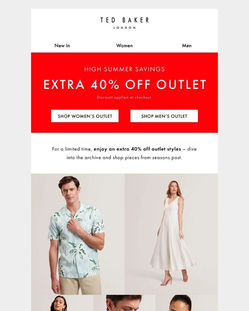 Screenshot of email sent to a Ted Baker Newsletter subscriber
