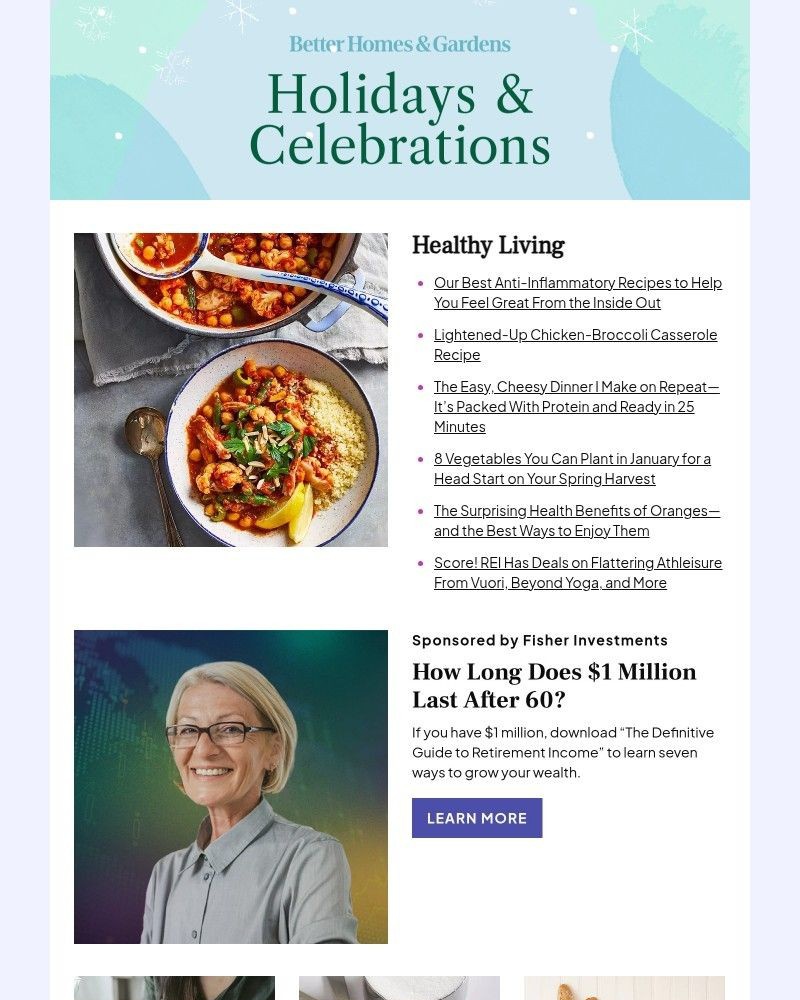 Screenshot of email sent to a Better Homes and Gardens Newsletter subscriber