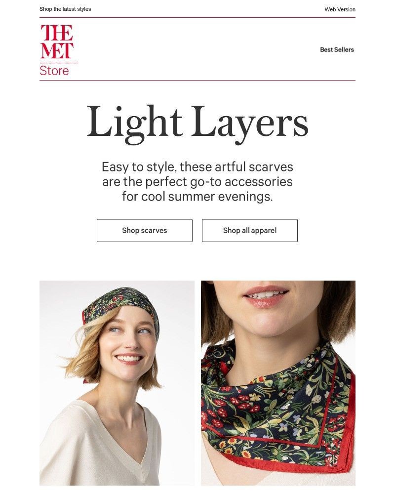 Screenshot of email sent to a The Metropolitan Museum of Art (The Met) Newsletter subscriber