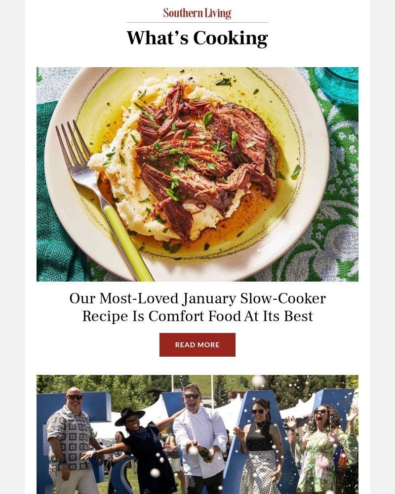 Screenshot of email sent to a Southern Living Newsletter subscriber