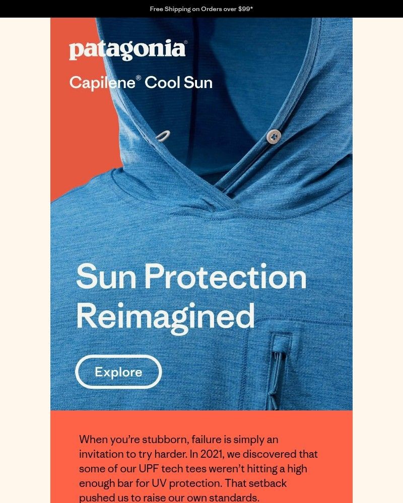 Screenshot of email sent to a Patagonia Newsletter subscriber