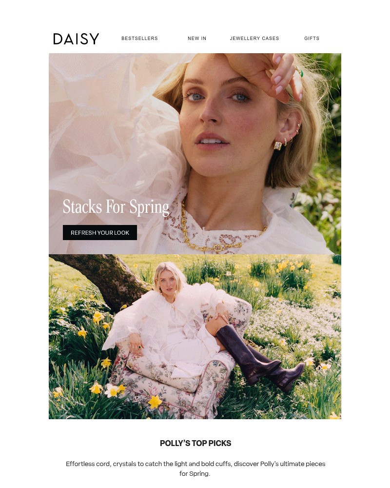 Screenshot of email sent to a Daisy Jewellery Cart abandoner