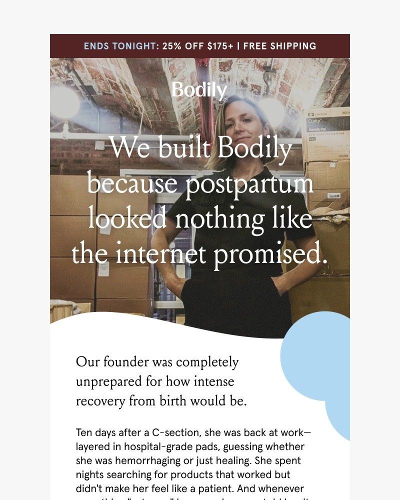 Screenshot of email sent to a Bodily Newsletter subscriber