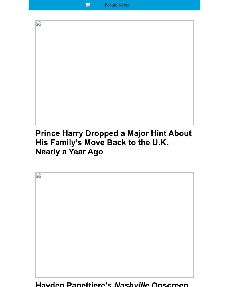 Screenshot of email sent to a People Newsletter subscriber