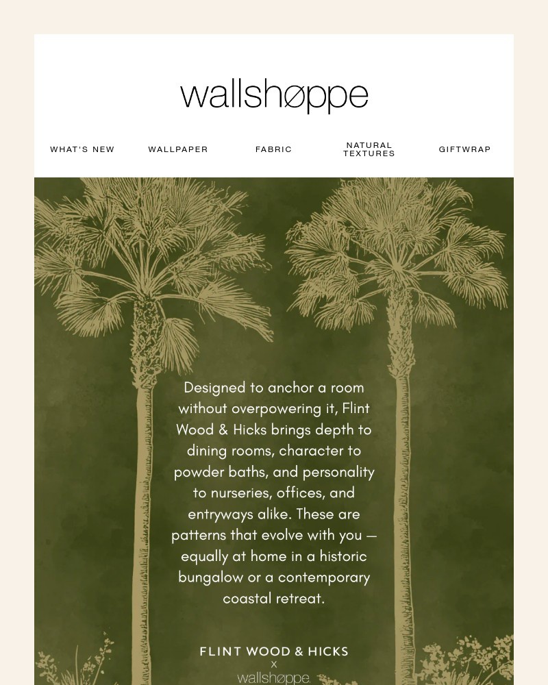 Screenshot of email sent to a Wallshoppe Newsletter subscriber
