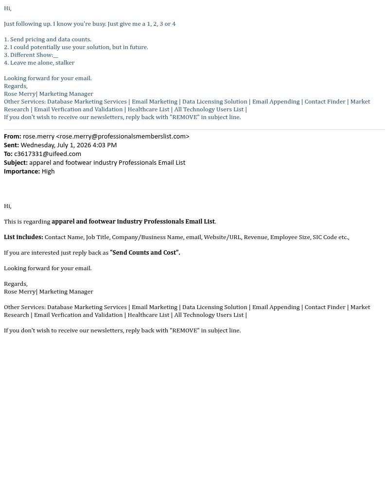 Screenshot of email sent to a REI Co-op Newsletter subscriber