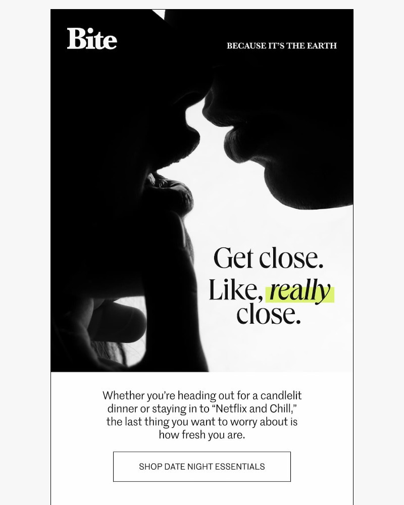 Screenshot of email sent to a Bite Course customer