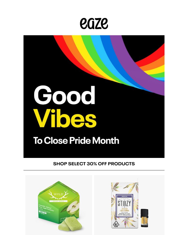 Screenshot of email sent to a Eaze Registered user