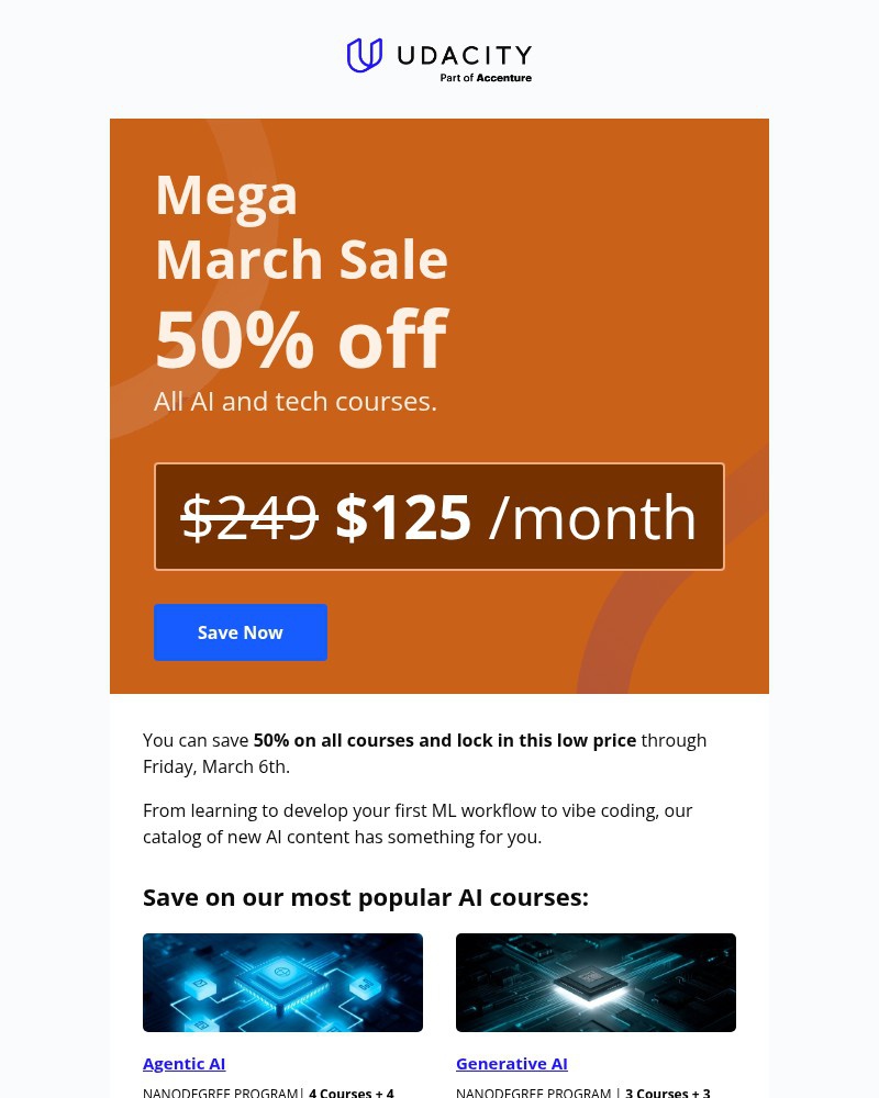 Screenshot of email sent to a Udacity Registered user