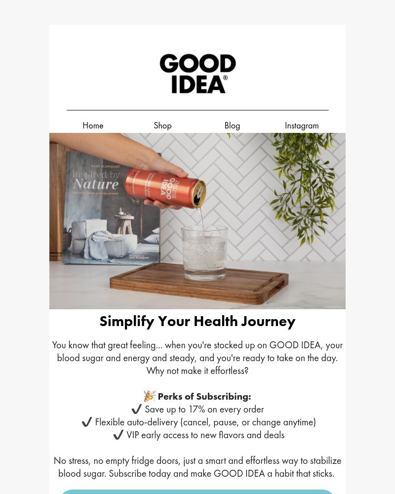 Screenshot of email sent to a Good Idea Newsletter subscriber
