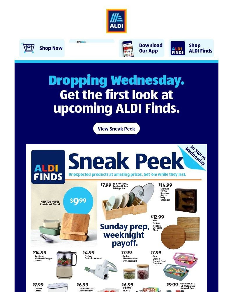 Screenshot of email sent to a Aldi Newsletter subscriber
