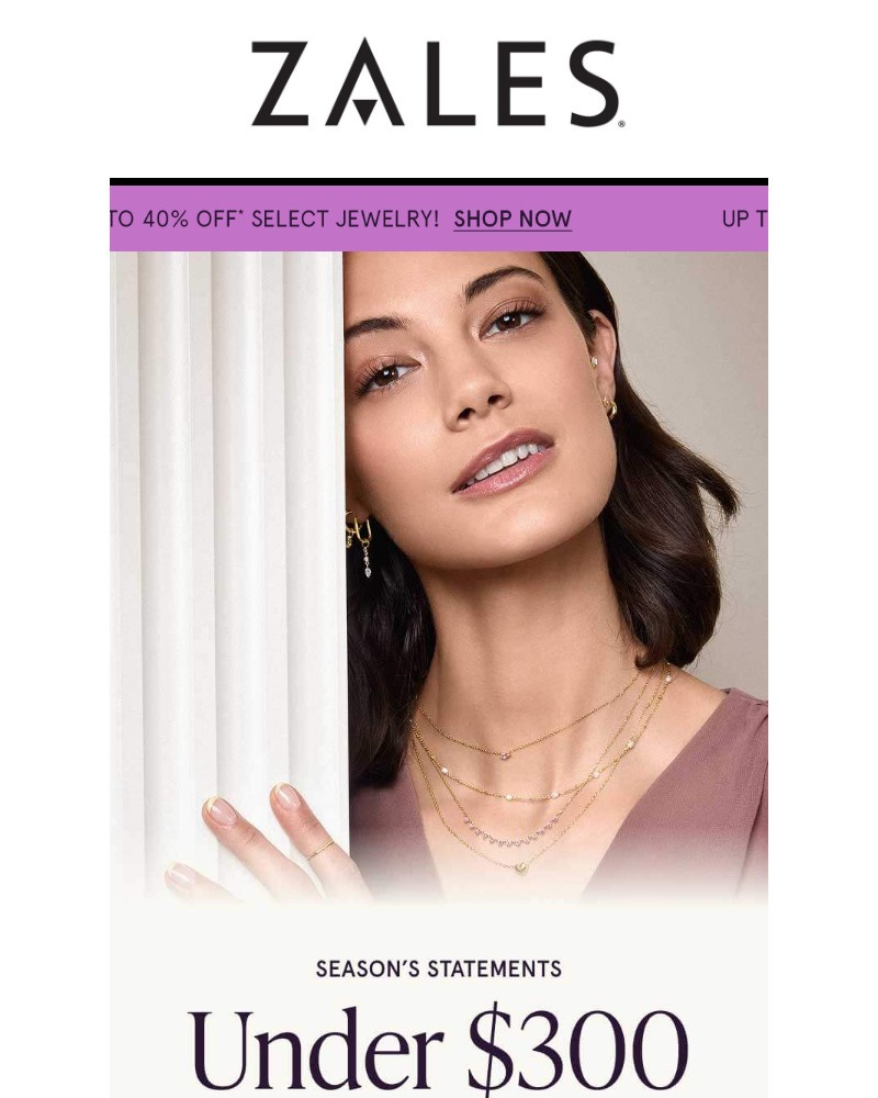 Screenshot of email sent to a Zales Newsletter subscriber