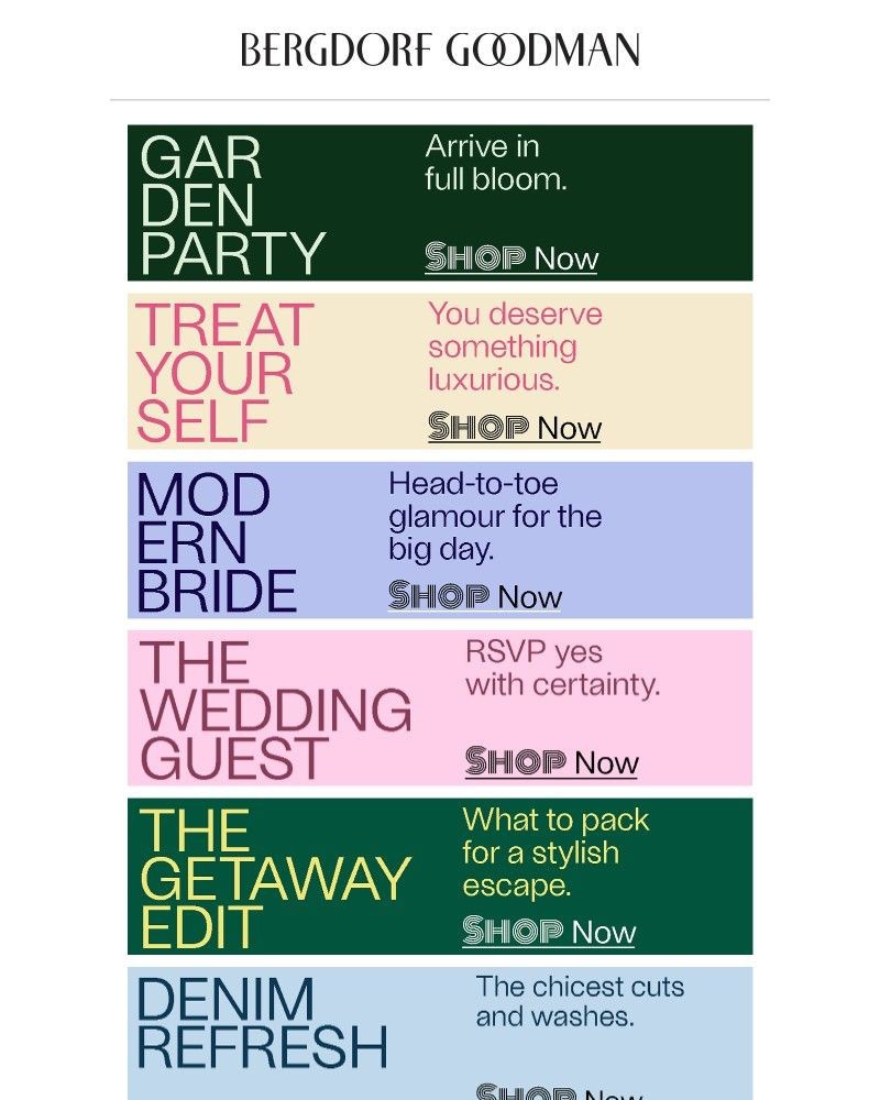 Screenshot of email sent to a Bergdorf Goodman Newsletter subscriber