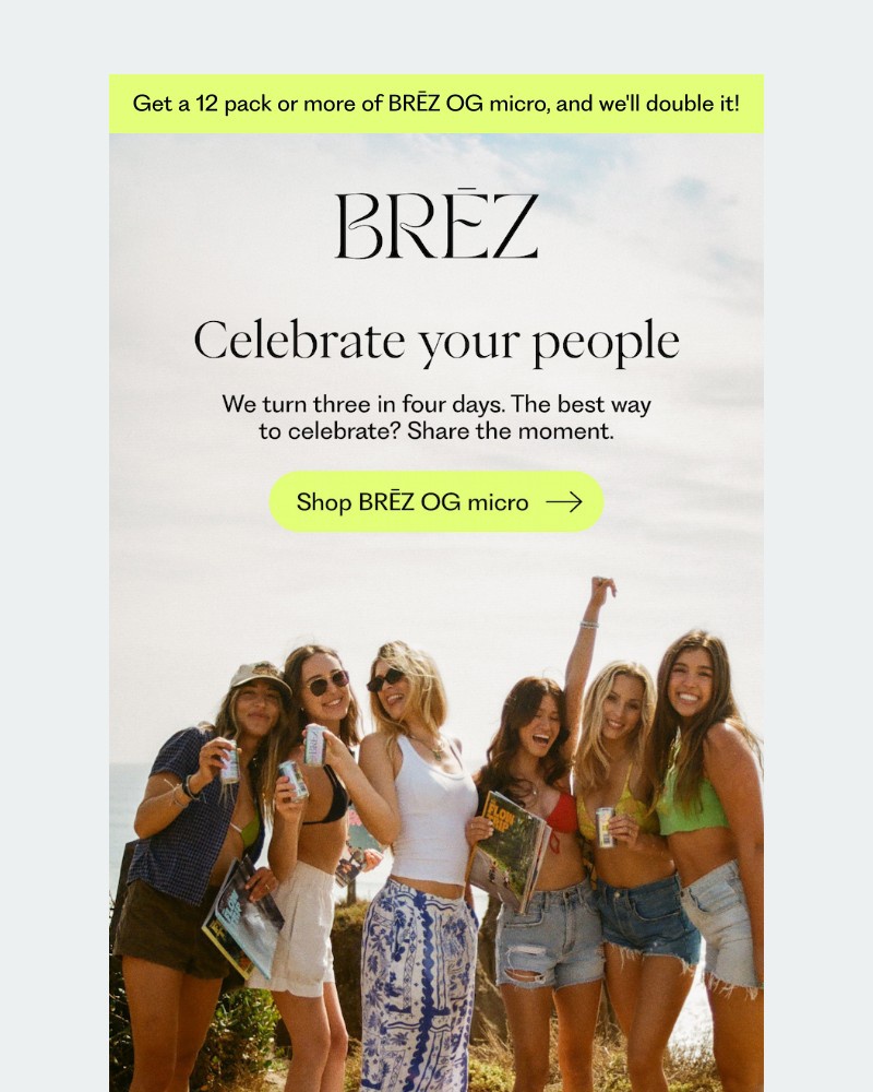 Screenshot of email sent to a Brez Newsletter subscriber