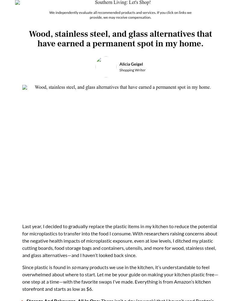 Screenshot of email sent to a Southern Living Newsletter subscriber