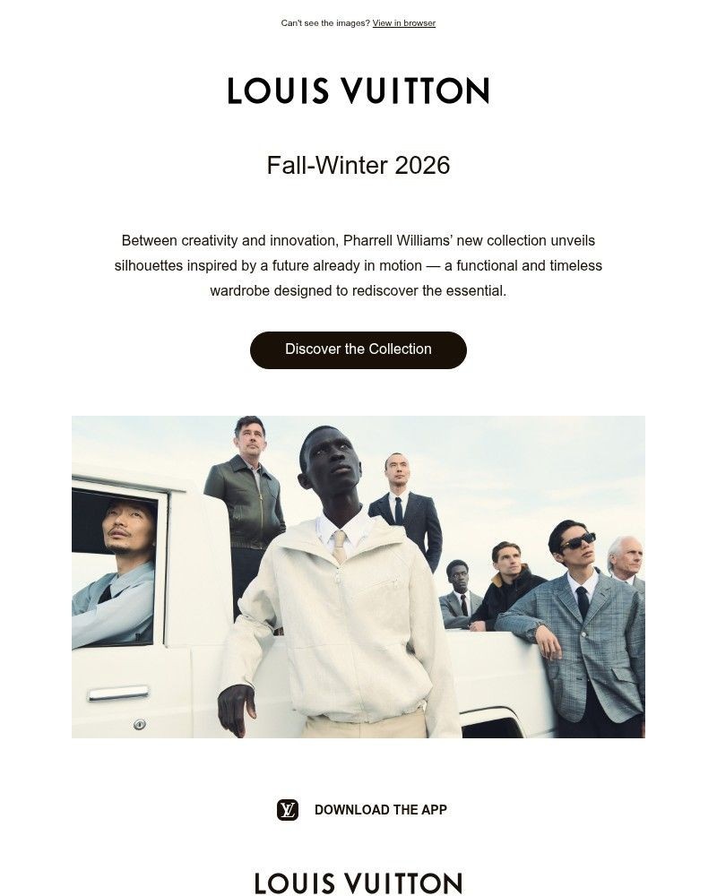 Screenshot of email sent to a Louis Vuitton Newsletter subscriber