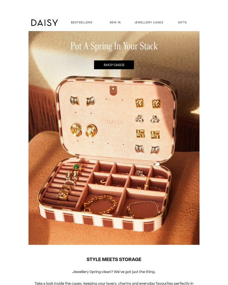 Screenshot of email sent to a Daisy Jewellery Newsletter subscriber