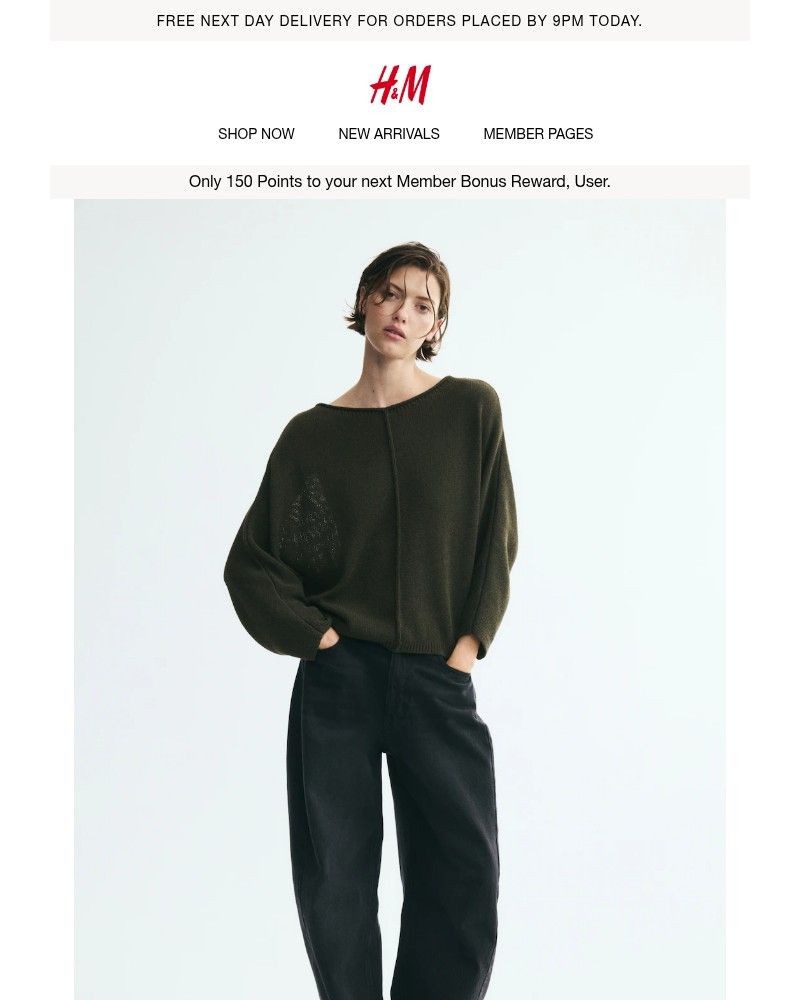 Screenshot of email sent to a H&M Newsletter subscriber