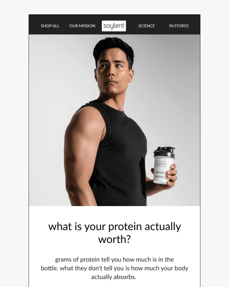 Screenshot of email sent to a Soylent Newsletter subscriber