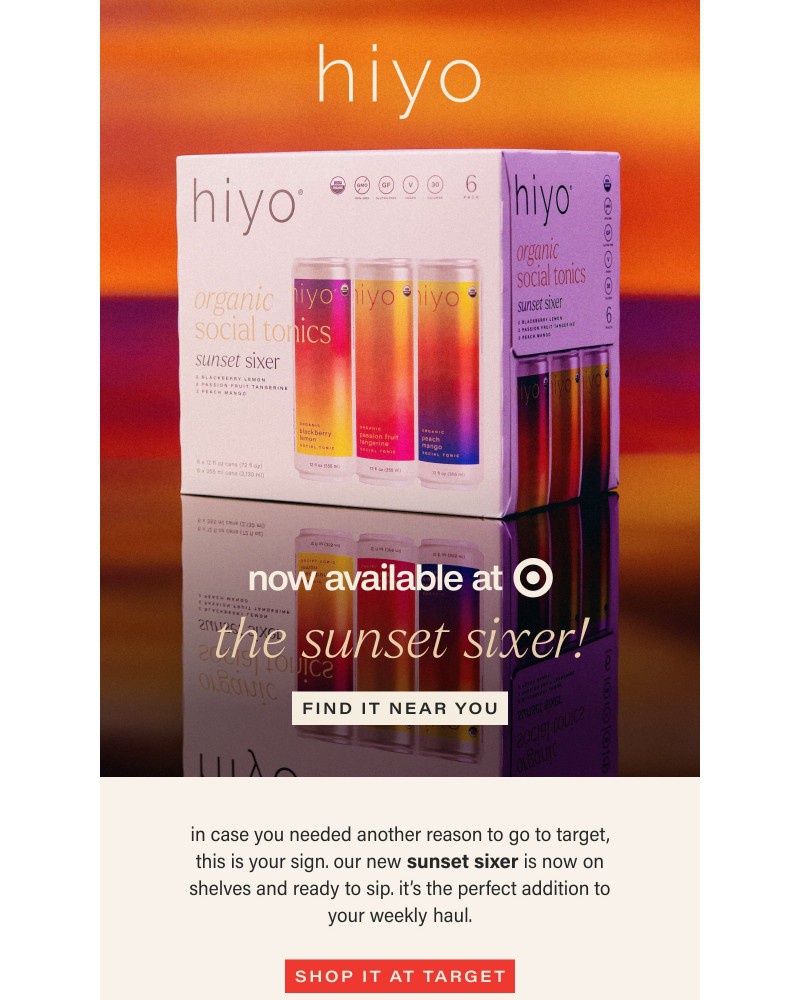 Screenshot of email sent to a hiyo Newsletter subscriber